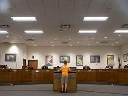 A Spotsylvania county student speaks in front of the school board members during the 2020 school year